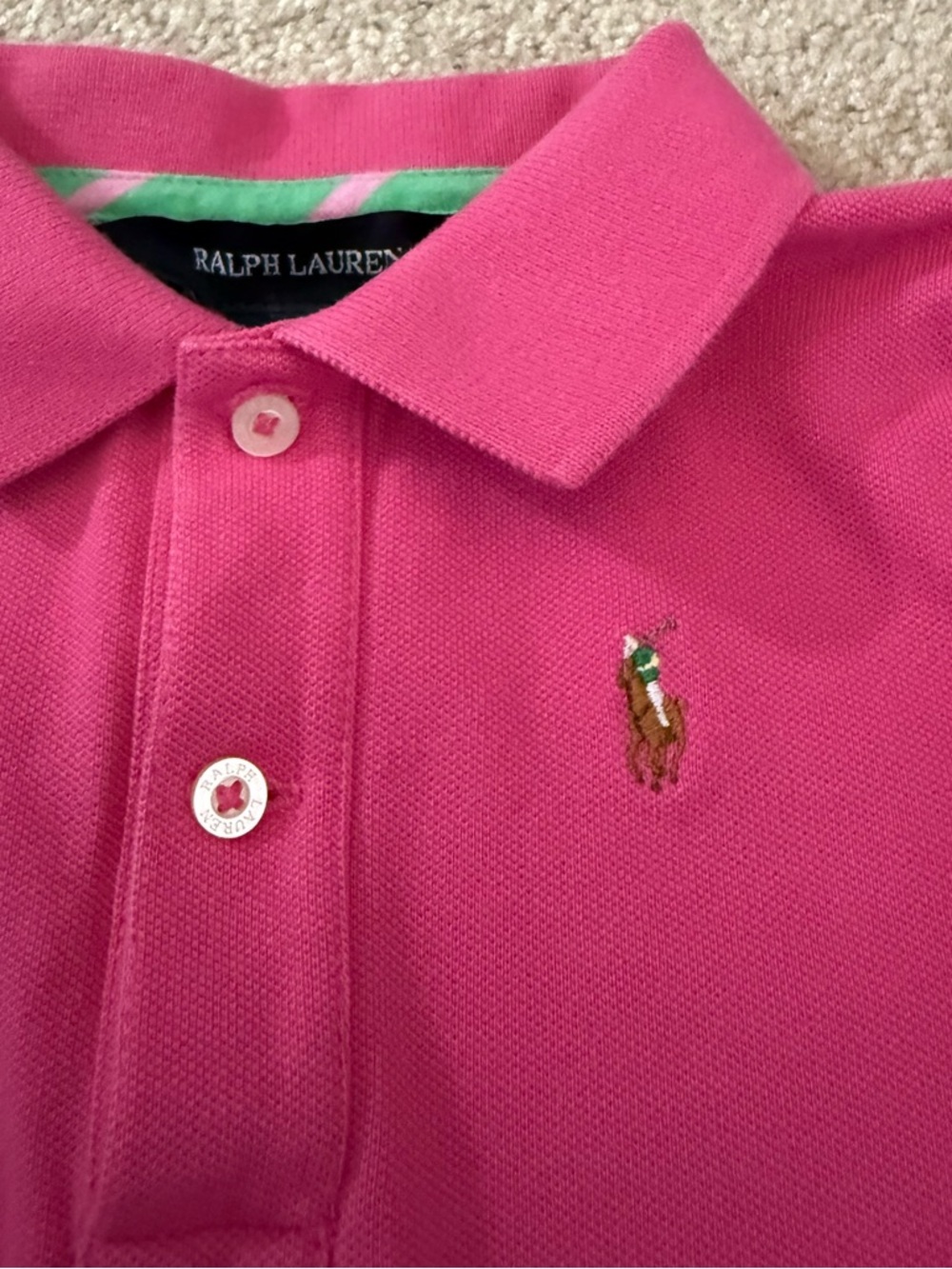 Ralph Lauren Preppy Pink Polo Dress Pleated - Cotton Embroidered 24 mos - Picture 3 of 5